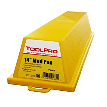 ToolPro 14 in. Plastic Mud Pan with Steel Wiping Blades