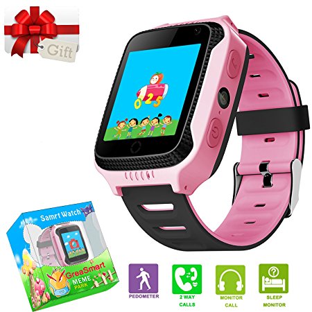 Kids Smartwatches with GPS Flash Night Light Touch Screen Anti-lost Alarm Smart Watch Bracelet for Children Girls Boys Compatible for iPhone Android