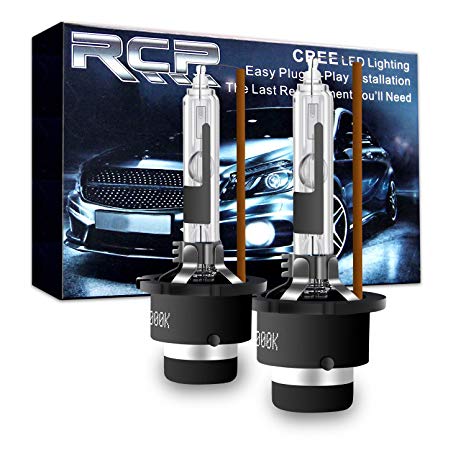 RCP - D2R4 - (A Pair) D2R 4300K Xenon HID Replacement Bulb Factory White Warm White Metal Stents Base 12V Car Headlight Lamps Head Lights 35W