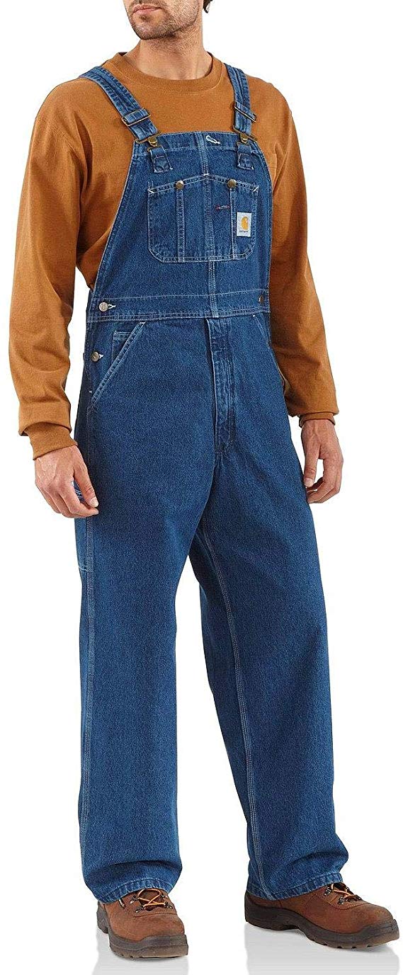 Carhartt Men's Washed-Denim Bib Overalls