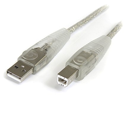 StarTech.com 15-Feet Transparent USB 2.0 Cable - A to B (USB2HAB15T)