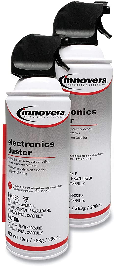 Innovera 10012 Compressed Air Duster Cleaner, 10 oz Can, 2/Pack