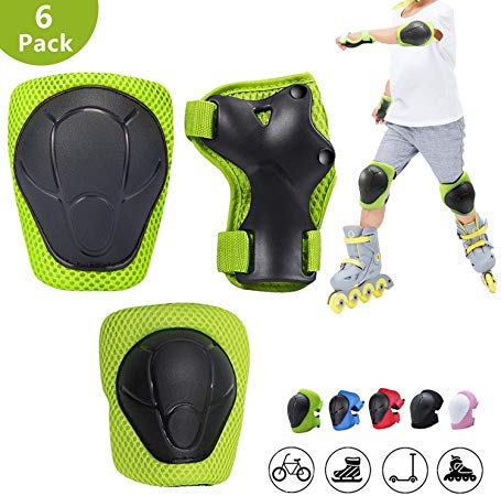 Knee Pads for Kids,Kids Protective Gear Set with Child Kids Knee and Elbow Pads & Wrist Guards 3 in 1 for Biking Skateboard Scooter Rollerblading Skating Cycling[Upgraded Version 3.0]