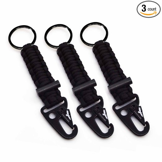 Freehawk Firestarter Paracord Keychain Tactical Operator Band Paracord Survival Grenade Keychain Braided keychain Paracord Braided Rope Keychain with Cord