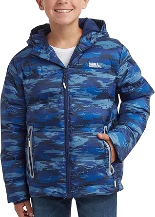 Eddie Bauer Boys' Winter Jacket - Heavyweight Quilted Down Jacket - Insulated Hooded Outerwear Coat for Boys (XS-XL)