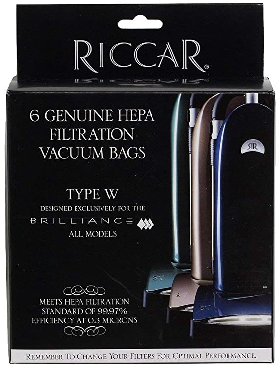 Genuine Riccar Type W Brilliance HEPA Filtration Vacuum Cleaner Bags (6 pack)