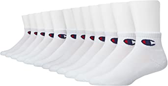 Double Dry Moisture Wicking Champion Logo 6 or 12 Pack Ankle Socks