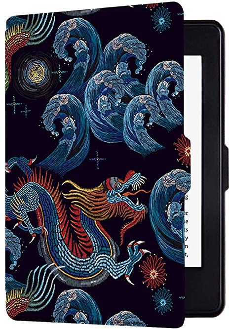 Huasiru Painting Case for Kindle Paperwhite, Black Dragon - fits All Paperwhite Gens Prior to 2018 (Will not fit All-New Paperwhite 10th Gen)