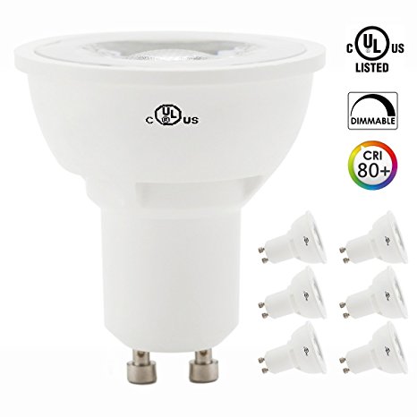 Otronics Dimmable GU10 Led bulb,Spot light,(50W equivalent)6.5W,500 lumen,Warm White(2700K), 40°Beam Angle,CRI&gt;83,120Volt,UL-Listed,6-Pack