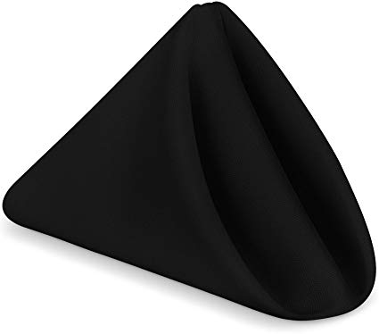 Utopia Home Restaurant Cloth Napkins 17 x 17 Inches - Black - (Pack of 24)