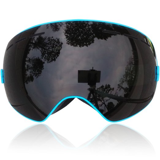 Zionor Snowmobile Snowboard Skate Ski Goggles with Detachable Lens