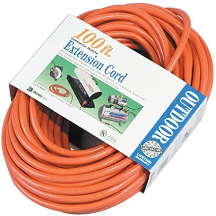 Coleman Cable 02509 100-Feet 12/3 SJTW Extension Cord, Orange