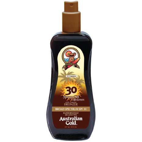 Australian Gold SPF 30 Spray Gel with Bronzer 8 Ounce