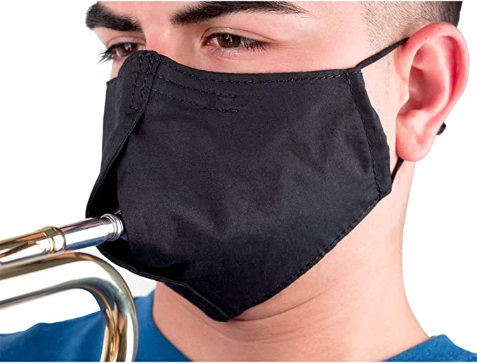 ProTec Wind Instrument Face Mask for Woodwind and Brass Instrument, Model A340, Size Small , Black
