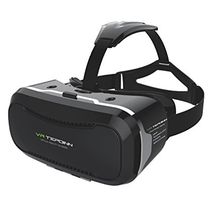 Tepoinn 3D VR Virtual Reality Glasses Headset with Head-mounted Headband and NFC Tag for 4.0-6.0 Inch Google, iPhone, Samsung Note, LG Nexus, HTC, Moto Smartphones ... (Second Version)