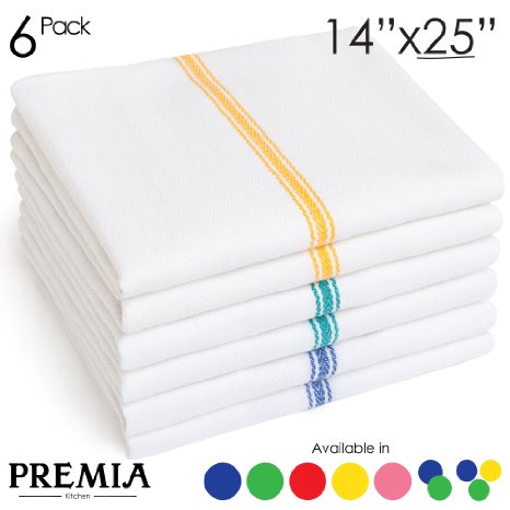 Premia Kitchen Cotton Dish Towels Set of 6 Multi-color