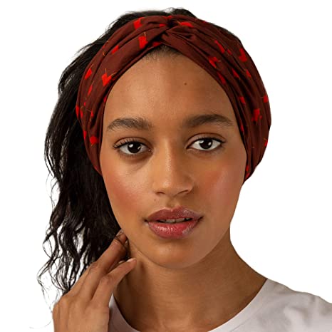 Lover Headband by BLOM. Better Than Silk Eco Fabric, Designer Prints, Elastic Bandeau Headband. Go For a Boho Vintage or Fashion Look. Twisted Headwrap Style. Ethically Made in Bali. (Geo Heart)