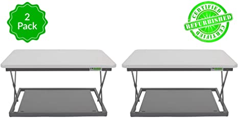 CHANGEdesk Mini - Affordable Height Adjustable Stand Up Desk Conversion and Laptop Standing Desk Converter (2 Pack | White)