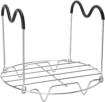 Steamer Rack Trivet with Handles for Instant Pot Pressure Cooker Accessories (Handle with Silicone, for 3qt)