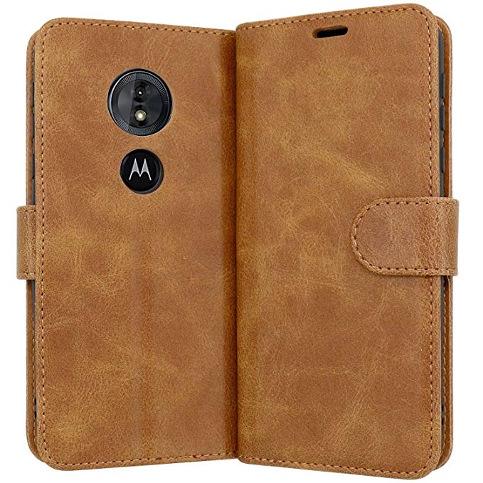 Case Collection Premium Leather Folio Cover for Motorola Moto G6 Play Case Magnetic Closure Full Protection Design Wallet Flip with [Card Slots] and [Kickstand] for Motorola Moto G6 Play Phone Case