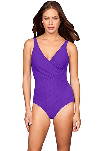 Miraclesuit Solid Violet Oceanus Suplice One Piece Swimsuit