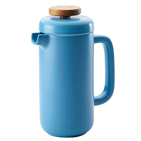 BonJour Ceramic Coffee and Tea 8-Demitasse-Cup Ceramic French Press, Aqua