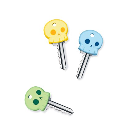 Fred & Friends SKELETON KEYS Glow-in-The-Dark Key Covers, Set of 6