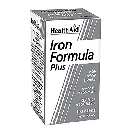 HealthAid Iron Formula Plus - 100 Vegetarian Tablets