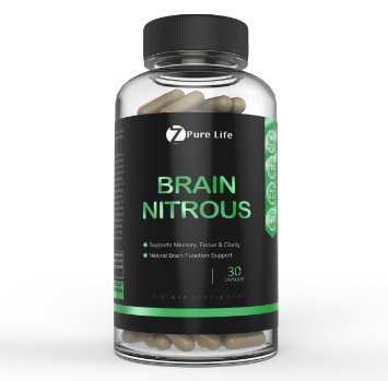 Brain Nitrous – Memory, Mental Clarity & Focus Enhancement Booster Support – Vitamins Power Increased Brain Function – Natural Pill Creates Perfect Mind Support Enhancer