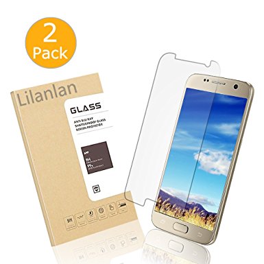 [2-Pack] Galaxy S7 Screen Protector, Lilanlan Glass Protector [Tempered Glass] 9H Hardness, Bubble Free [Case Friendly]