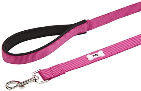 Bunty 120cm Long Soft Padded Strong Fabric Dog Puppy Pet Lead with Clip for Collar - Pink