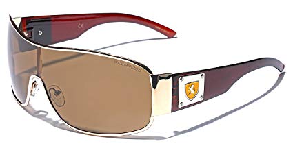 Premium Polarized Men's Shield Retro Aviator Sunglasses