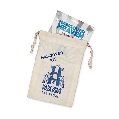 Hangover Heaven Hangover Kit - includes Muslin Bag, Single Packet of Hangover Cure (4x6)