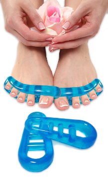 Toe Separators - Gel Stretchers for Therapeutic Pain Relief After Yoga and Sports - Helps to Reduce the Chance of Bunions, Hammer Toes, Plantar Fasciitis, Corns, Cramping & More by Pinky Petals
