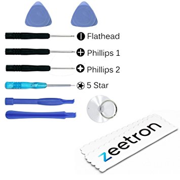 Zeetron Tools for the iPhone for 3g,3gs,4,4s,5,5s 9p Tool Kit (5 Star, 2x Pentalobe Screw Driver, Flathead Screw Driver, & Pry Tools)