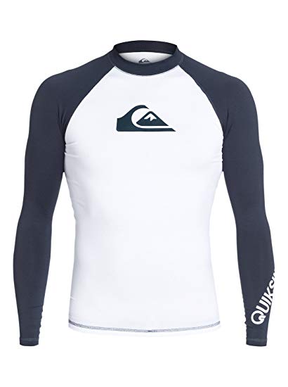 Quiksilver All Time Long Sleeve Rashguard Swim Shirt UPF 50