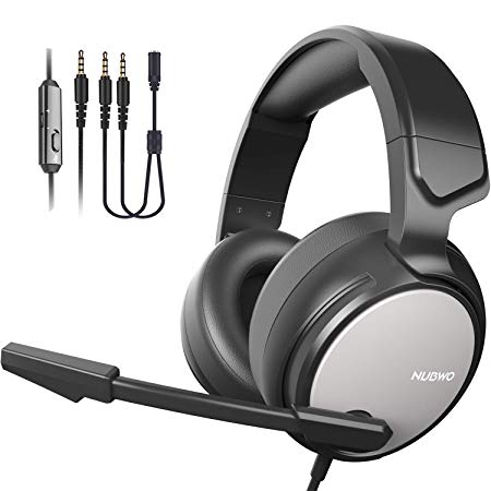 Gaming Headset for PS4, Xbox One, PC, Professional 50mm Driver, 3.5mm Surround Stereo Game Headphones with Noise Cancelling Mic & Volume Control for Nintendo Switch, Laptop iPad & Video Game