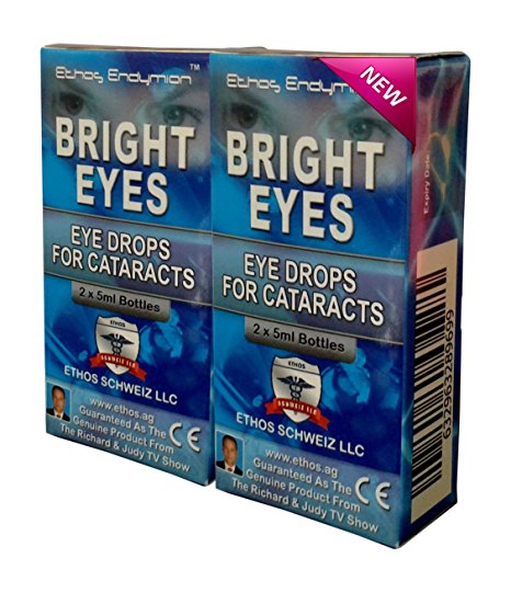 Ethos Bright Eyes™ Carnosine NAC Eye Drops - 2 Pack of 2 x 5ml Bottles(total 4 bottles) NAC Eye Drops (Safe for Cataracts Sufferers)NAC n acetyl carnosine eye drops