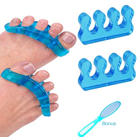 Premium Gel Toe Separators, Spacers & Straighteners | Bunion Corrector Relief on Hammor Toe For America's Choice | Use for Pedicure, Yoga & Running