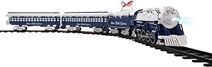 Lionel Battery-Operated Silver Bells Express Toy Train Set with Locomotive, Train Cars, Track & Remote with Authentic Train Sounds, & Lights for Kids 4