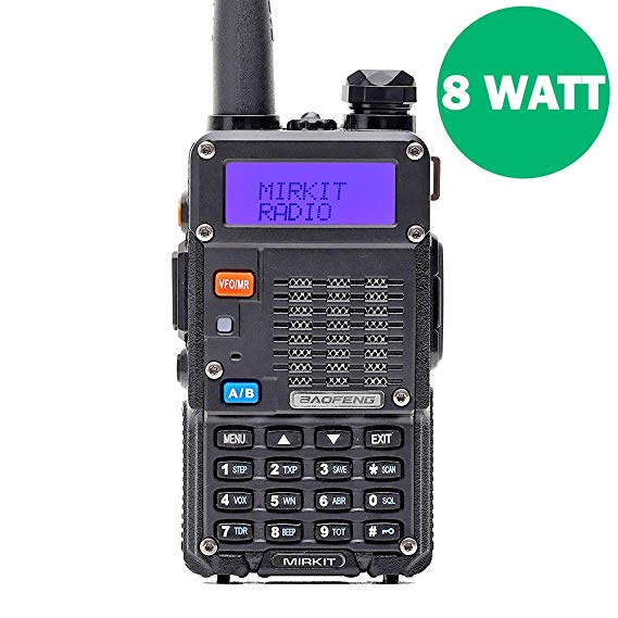 Baofeng Radio UV-5R MK5 8W 2018 Mirkit Edition Improved Model Walkie Talkies Dual Band VHF/UHF Two Way Ham Radio 1800mAh Li-ion Battery Pack - USA Warranty