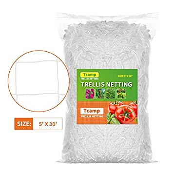 Tcamp Heavy-Duty Polyester Plant Trellis Netting 5 x 15ft (1 Pack) (5 Ft X 30 Ft)