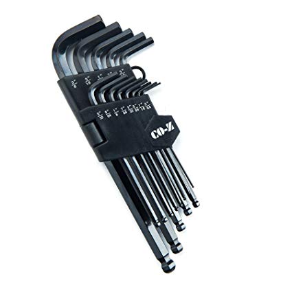 CO-Z Inch Allen Wrenches, 13pcs Allen Wrench Set, Ball End Long Hex Key Set, Folding Allen Keys with Knotched End, Complete Hex L-Wrench Tools Kit for Turning Screws with Foldable Case