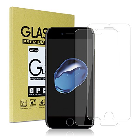[2 Pack] iPhone 7 Screen Protector - WizFun Tempered Glass Screen Protector for Apple iPhone 7 4.7 Inch [9H Hardness] [Premium Clarity] [Scratch-Resistant]