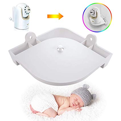 Baby Monitor Mount,Camera Corner Shelf,2 Brackets, 8 Cable Ties with 8 Tapes,Tilted Design Stand,Wall Mount Baby Monitor Holder Suitable for Most Baby Monitors