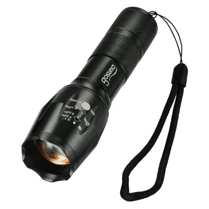 Gosund T6 LED Water Resistant Flashlight of 5 Modes Tactical Torches for Outdoor with Bottom Click (1pcs)