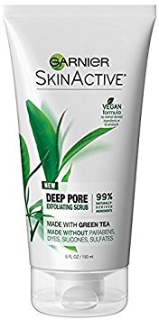 Garnier SkinActive Deep Pore Exfoliating Scrub Green Tea, 5 fl. oz. (Pack of 2)