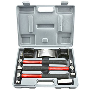 Neiko 20709A Heavy Duty Auto Body Hammer and Dolly Set, 7 Piece | Repair Kit for Dents