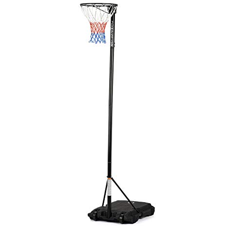 JumpStar Sports Portable Netball Post, Complete Training Stand Hoop Net Set, Height Adjustable Professional Size 8ft 9ft 10ft