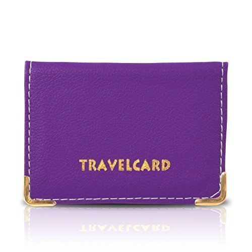 Purple Soft Leather TRAVEL CARD Bus Pass Credit Card ID Card Wallet Cover Case Holder